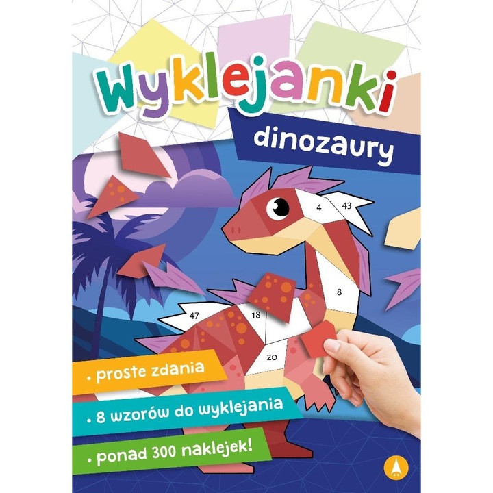Többszínű Skrzat dinoszaurusz figura 18x24cm, matricás készlet 16 oldal