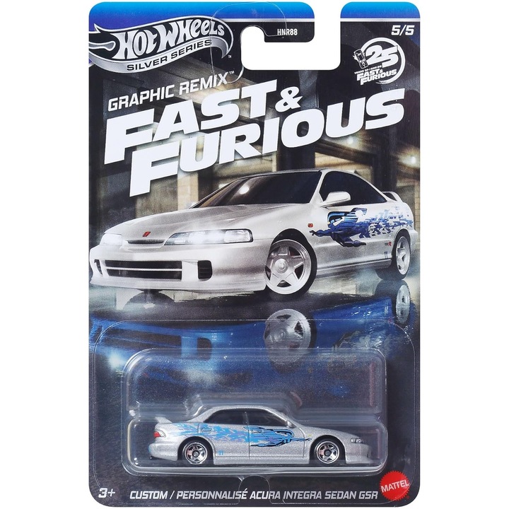 Masinuta Hot Wheels Fast and Furious 1:64 - Custom Acura Integra Sedan GSR