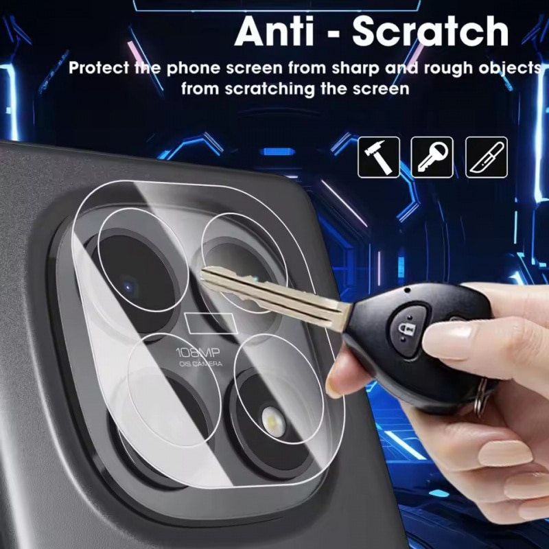 Folie protectie camera compatibila cu Xiaomi Redmi Note 15 Pro, sticla securizata, transparenta, 0.33mm, set 2 bucati