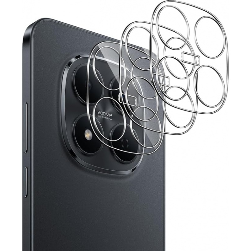 Folie protectie lentila camera compatibila cu Xiaomi Redmi Note 15 Pro/Redmi Note 15 Pro Plus 5G, sticla securizata 9H, grosime 0.33 mm, transparent, 2 bucati
