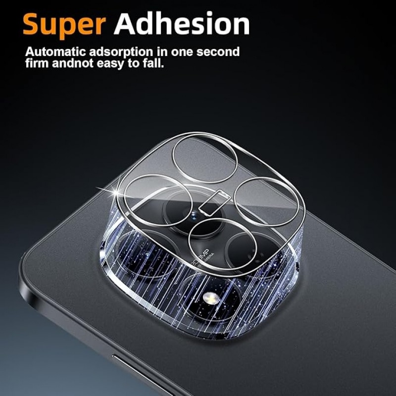 Folie protectie lentila camera compatibila cu Xiaomi Redmi Note 15 Pro/Redmi Note 15 Pro Plus 5G, sticla securizata 9H, grosime 0.33 mm, transparent, 2 bucati