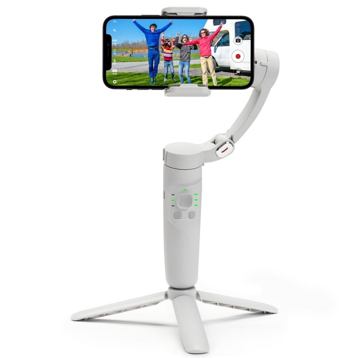 ORBER telefon stabilizátor, háromtengelyes, összecsukható, fehér, 460g