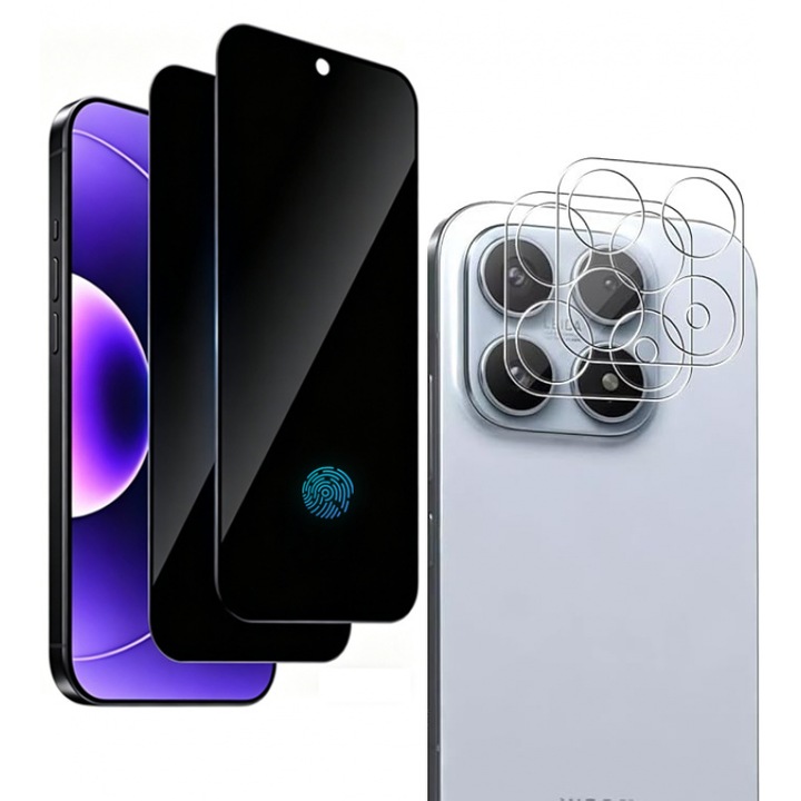 Set 2 folii protectie ecran si 2 pentru camera compatibile cu Xiaomi 17, sticla securizata, transparent, 0.33mm