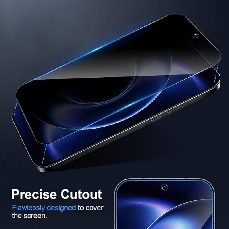 Protector ecran din sticla securizata compatibila cu Xiaomi 17 Ultra, protectie privacy, suport deblocare cu amprenta, duritate 9H, transparent, 2 x folii protectie ecran, 2 x folii protectie lentila