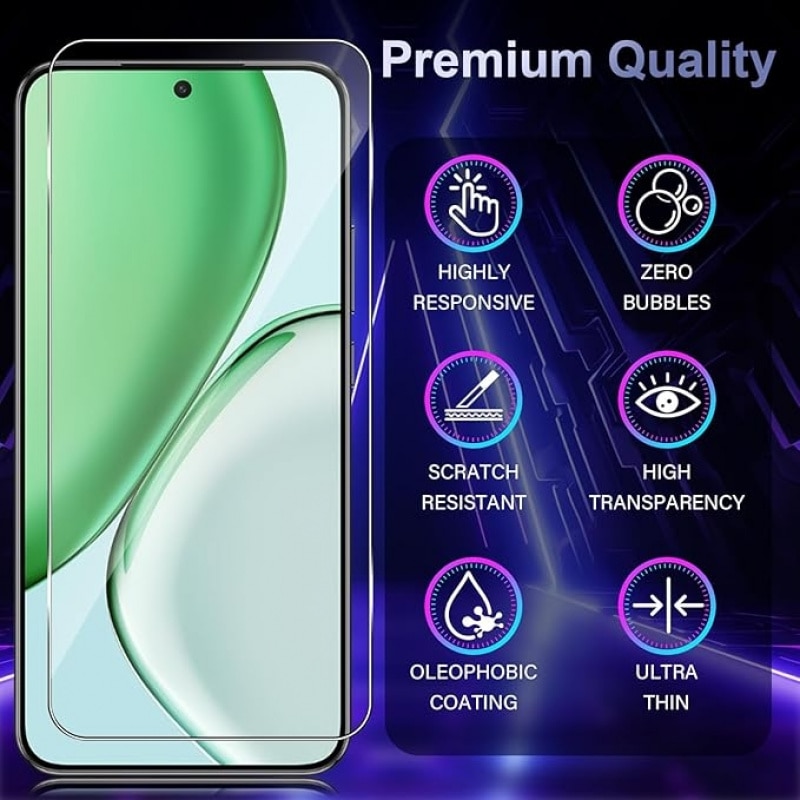 Set folii protectie ecran si lentile camera compatibile cu Honor Magic 8 Lite / Magic8 Lite 5G, sticla securizata 9H, 0.33 mm, HD claritate, Transparent, 2 x folie ecran, 2 x folie camera