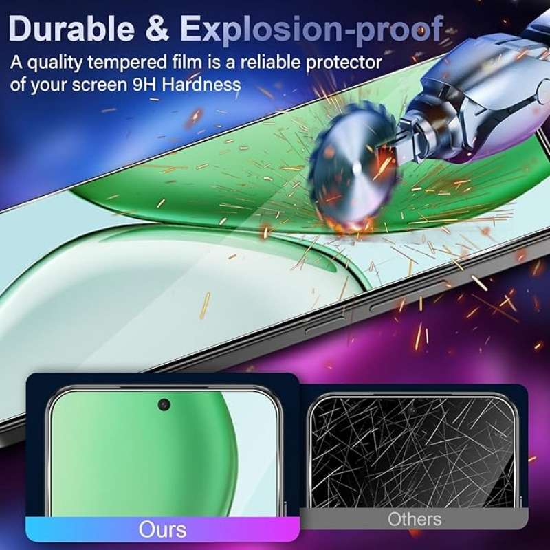 Set folii protectie ecran si lentile camera compatibile cu Honor Magic 8 Lite / Magic8 Lite 5G, sticla securizata 9H, 0.33 mm, HD claritate, Transparent, 2 x folie ecran, 2 x folie camera