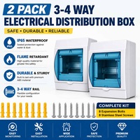 Kit cutie de protectie electrica pentru exterior, cutie electrica XONGSOR® impermeabila si etansa la praf, material ABS ingrosat ignifug, 3-4 circuite, potrivita pentru gradini sau zone exterioare