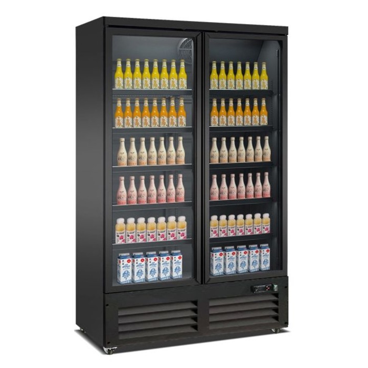 Congelator 2 usi sticla Combi CEB-1200F BL, 800l, negru, 112x156cm