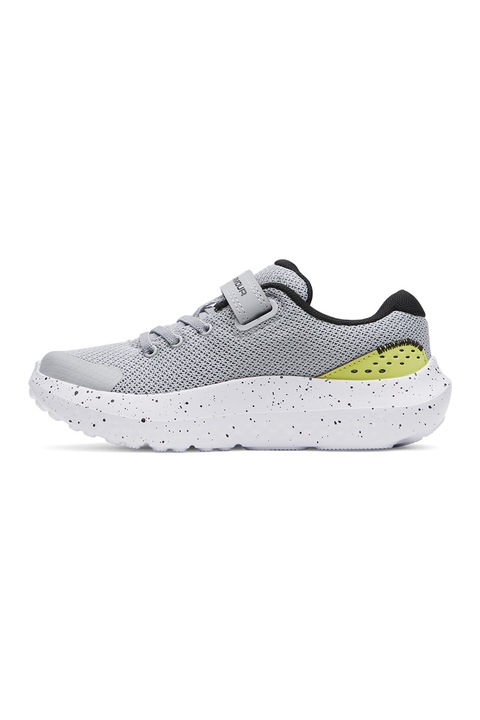 Under Armour, Pantofi BPS Surge 4 pentru alergare, Gri deschis/Alb optic/Verde fistic