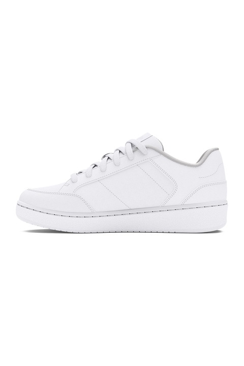 Under Armour, Pantofi sport de piele ecologica cu logo, Alb optic