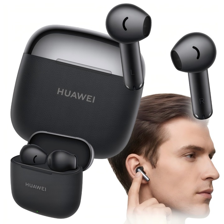 Casti wireless pentru Huawei TECHNOLOGIES FreeBuds SE(3rd), In-Ear, Bluetooth, Negru
