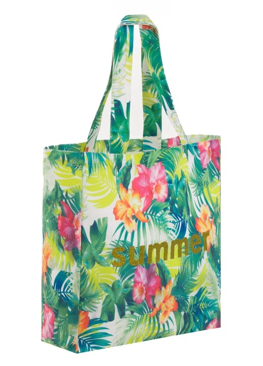 Textil Táska Csillogó Virágmintával "Summer" 40x14x40cm