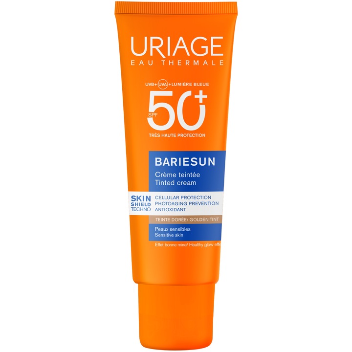 Crema colorata Uriage Bariesun Gold, protectie solara SPF50+, 50ml