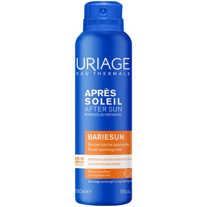 Uriage Bariesun Aquaspongine termálvíz spray E&C vitaminnal, napozás utáni, 150 ml