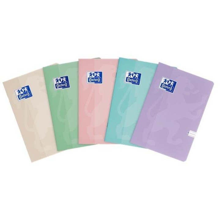 Caiet A5 Oxford Touch Pastel, 16 file, liniat, Multicolor, 10 buc