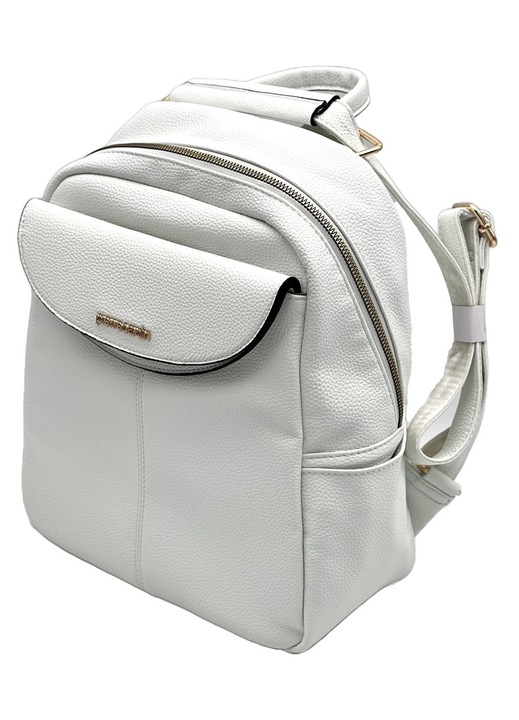 Rucsac Dama din Piele Ecologica, Pierre Cardin, 27x31x13 cm, Elegant, Multiple compartimente, Alb