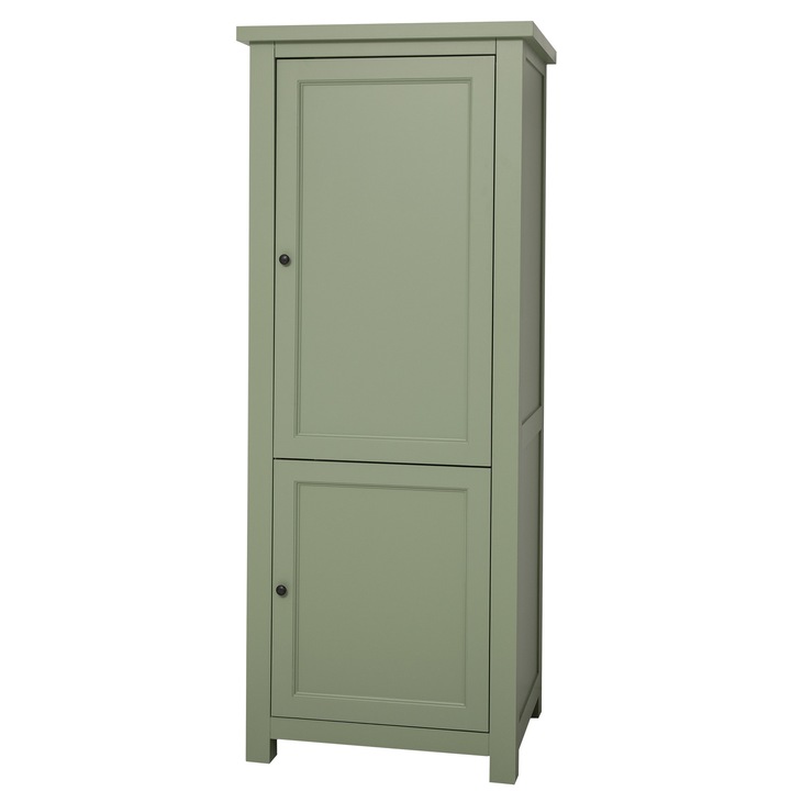 Modul bucatarie pentru frigider incorporabil cu 2 usi, vopsit, culoare verde masliniu P054, 100% lemn masiv, 80x65x200 cm