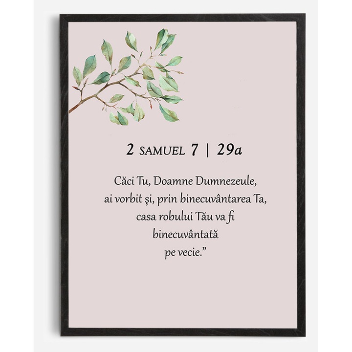 Tablou crestin, inspirat din versetul biblic 2 Samuel 7:29a NEGRU