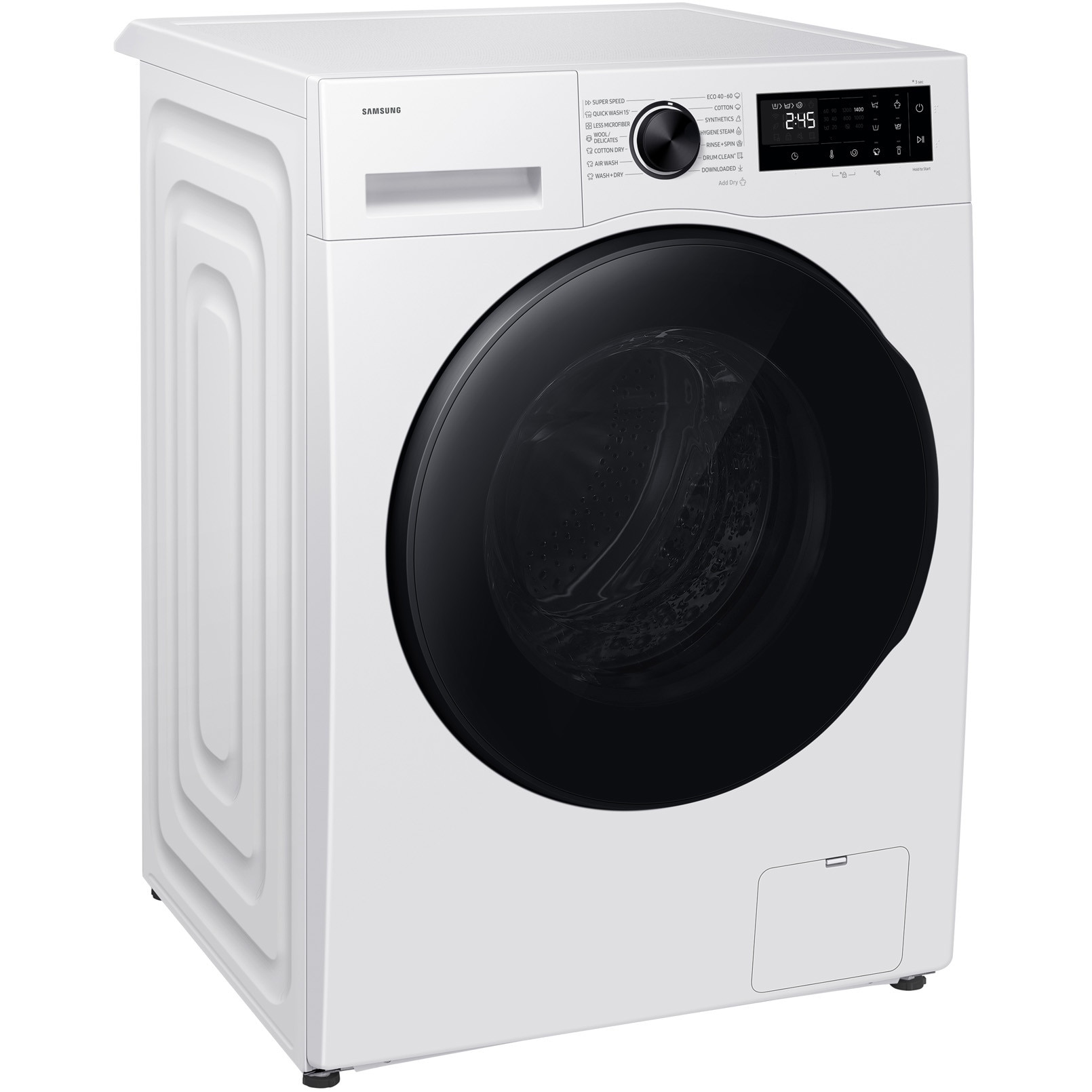 Masina de spalat rufe cu uscator Samsung WD90HG5U34BBLE, spalare 9 kg, Uscare 6 kg, Clasa A Spalare, Clasa D Spalare + Uscare, AI EcoBubble, AI Energy, Bubble Shot, Hygiene Steam, Alb