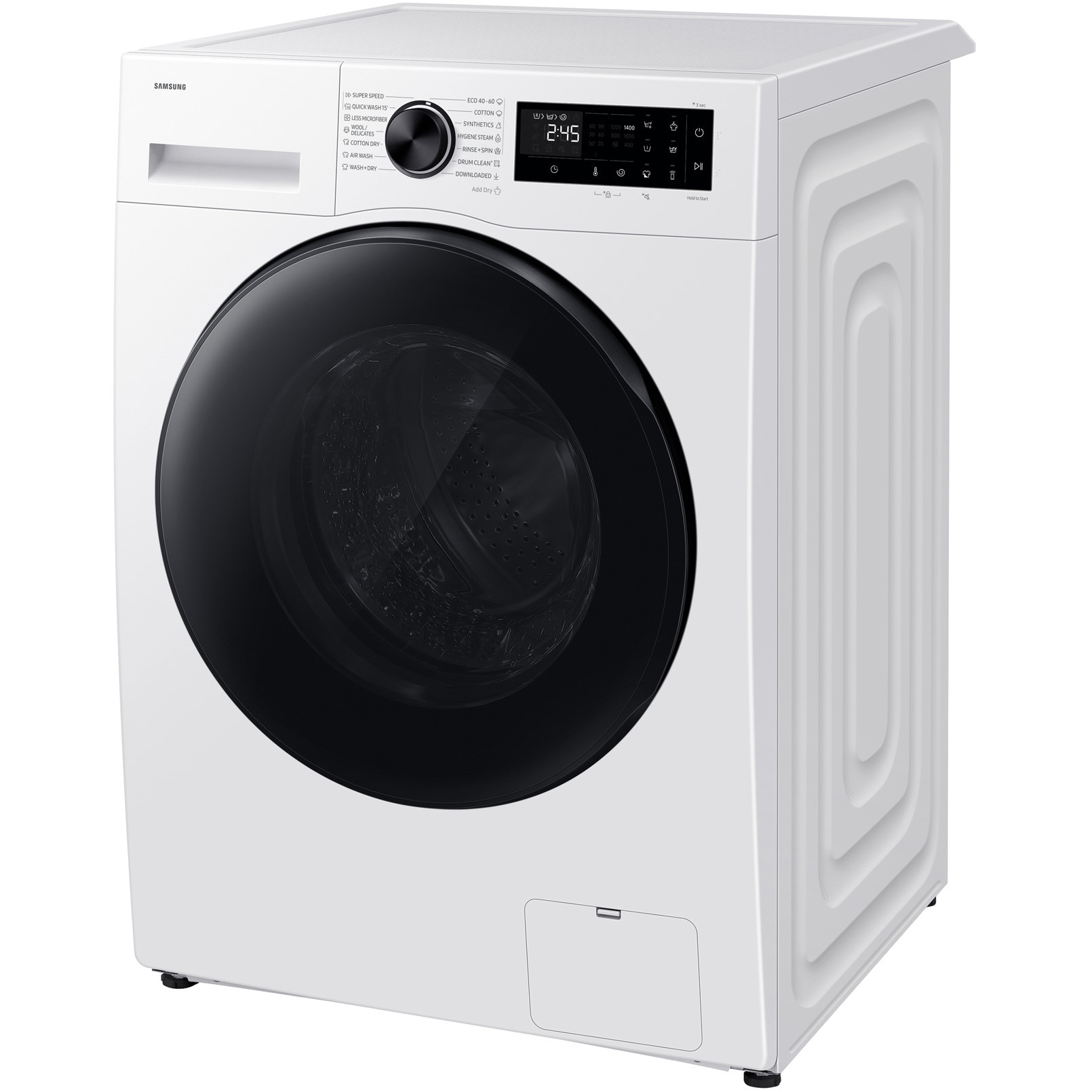 Masina de spalat rufe cu uscator Samsung WD90HG5U34BBLE, spalare 9 kg, Uscare 6 kg, Clasa A Spalare, Clasa D Spalare + Uscare, AI EcoBubble, AI Energy, Bubble Shot, Hygiene Steam, Alb