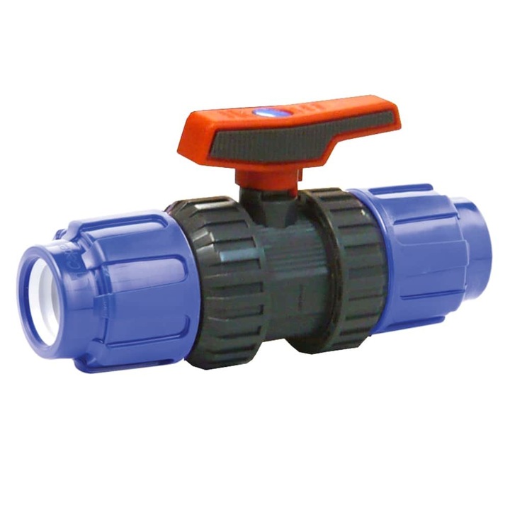 Robinet Sferic PE 20 x 20 mm - 0.41 L - Racorduri Polietilena pentru Apa