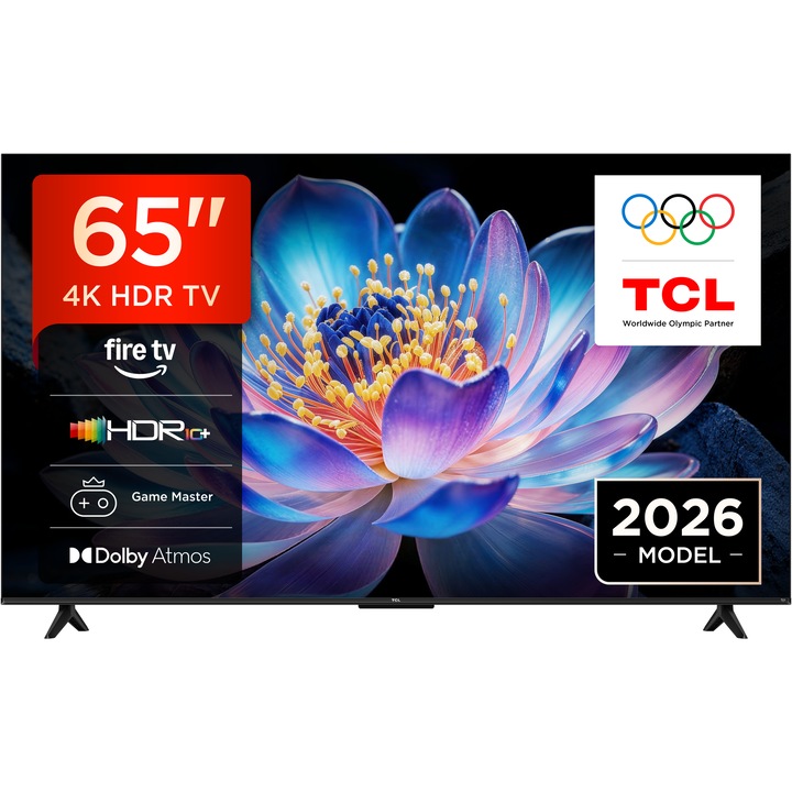 Televizor TCL QLED 65V6D, 164 cm, Smart, 4K Ultra HD, Clasa E (Model 2026)
