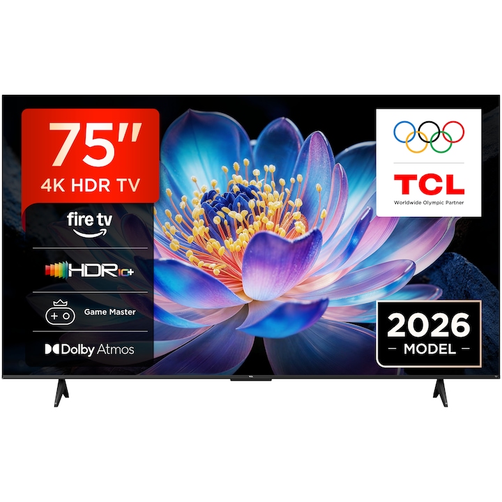 TCL QLED 75V6D Televízió (2026-os modell), 189 cm, Smart, 4K Ultra HD, E energiaosztály