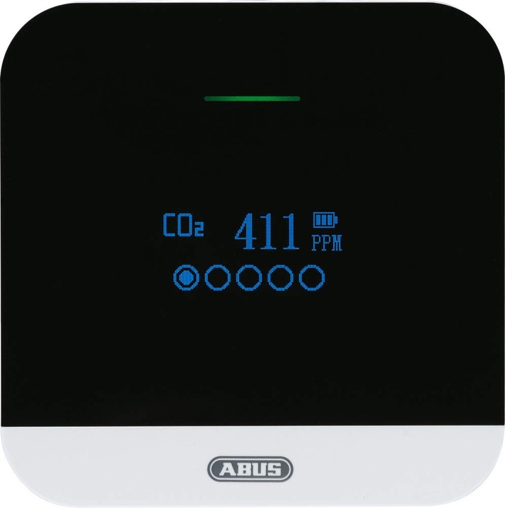 ABUS AirSecure CO2WM110 CO2 érzékelő, fehér, 10 év, riasztással, OLED, 0.304kg