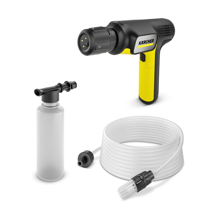 Aparat de spalat cu presiune medie Karcher OC Handheld Compact, 15 bar, 150 l/h, Acumulator 7.2 V, Autonomie 30/12 minute Galben