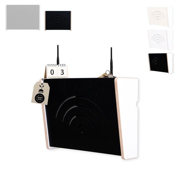 Router tartó, MOE UHANE, 2 polc, falra szerelhető, MDF, változó méretek