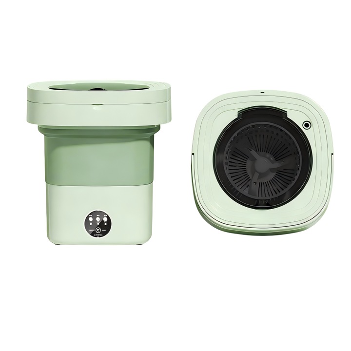 Masina de spalat pliabila portabila de 10, 5 L, masina de spalat lenjerie intima si sosete mici, trei programe de spalare, combinatie masina de spalat-extractor, ecologica