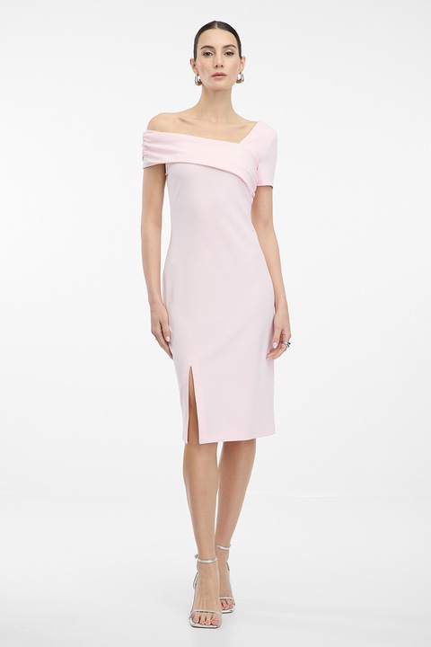 Orsay, Rochie cambrata cu decolteu asimetric, Roz pastel