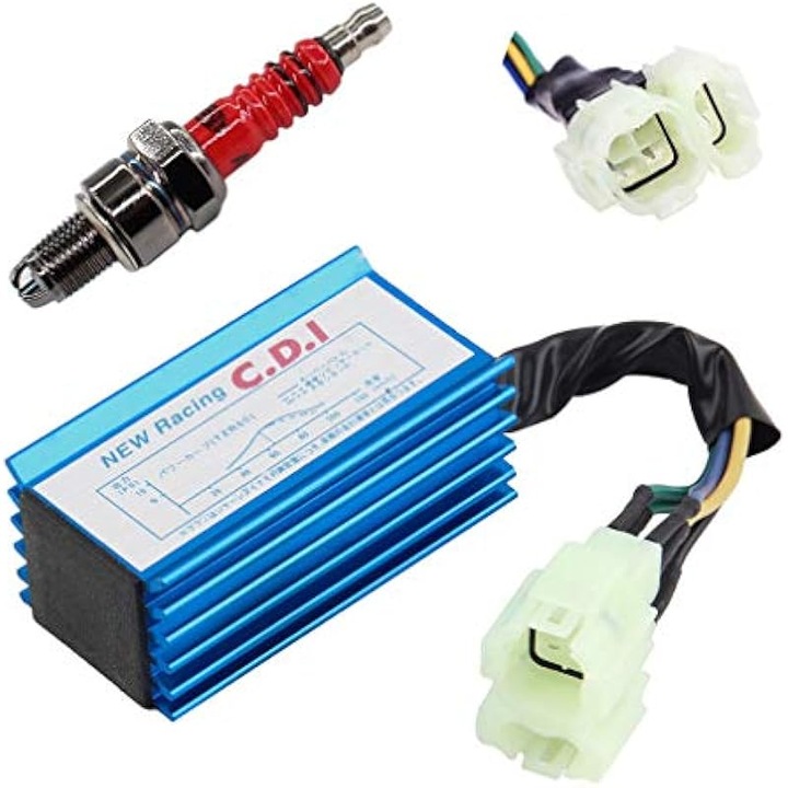 Unitate CDI Racing cu Bujie, 6 pini, pentru scutere 4 timpi, negru
