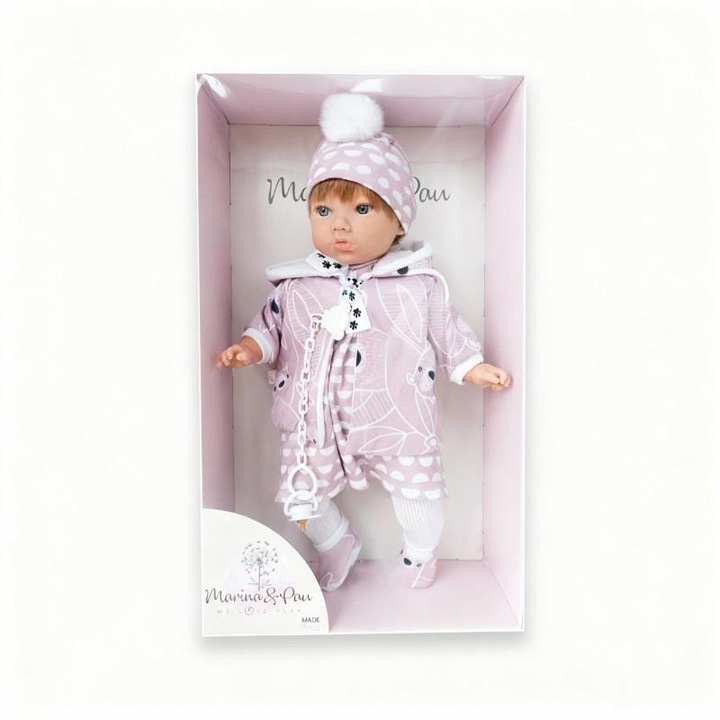 Marina&Pau Alina baba 45 cm, vinil, puha pocakkal, Többszínű