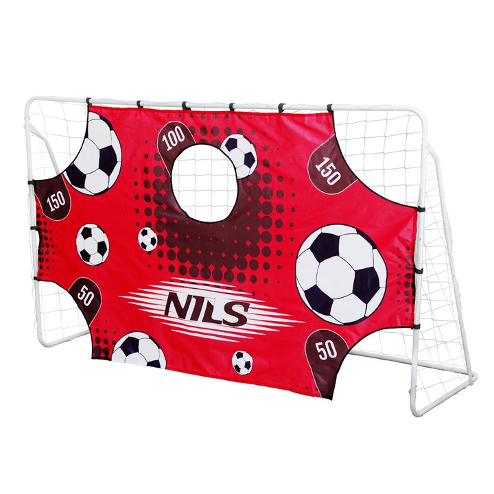 NILS BR240P futballkapu célzópanellel, 240 × 150 cm, kerti edzéshez