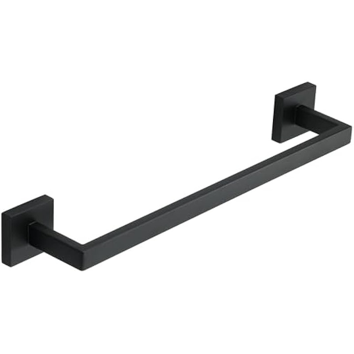 Suport prosop de perete, bara prosop, din inox SUS304, cu suruburi ascunse, tub ingrosat pentru capacitate mare, Negru, 40 cm