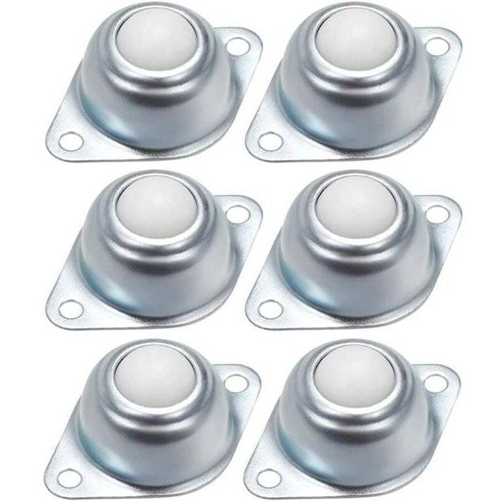 Roti cu rulmenti pentru mobila, role de transfer, rulmenti din fonta galvanizata cu bile de nailon pentru mobila, scaun cu rotile, 6 bucati