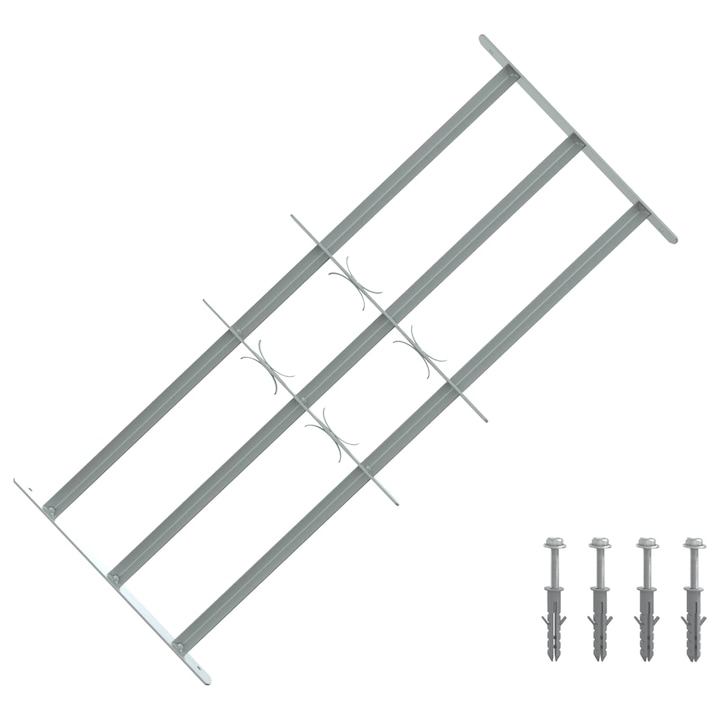 vidaXL Ablakokhoz készült biztonsági rács, 3 keresztléccel 3 pcs 42031277