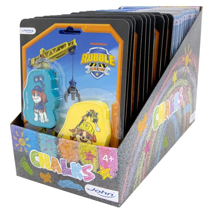 SIMBA Paw Patrol Rubble 2 db-os figura készlet, vinil, licencelt 2D design, gyűjthető ablakos dobozban, többszínű