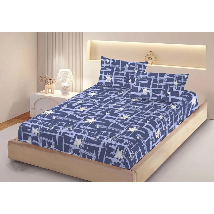 Set husa/cearceaf cu elastic Finet Gros NufJoy® pentru saltea 160x200 cm si 2 fete perna 50x70 cm HPRO5