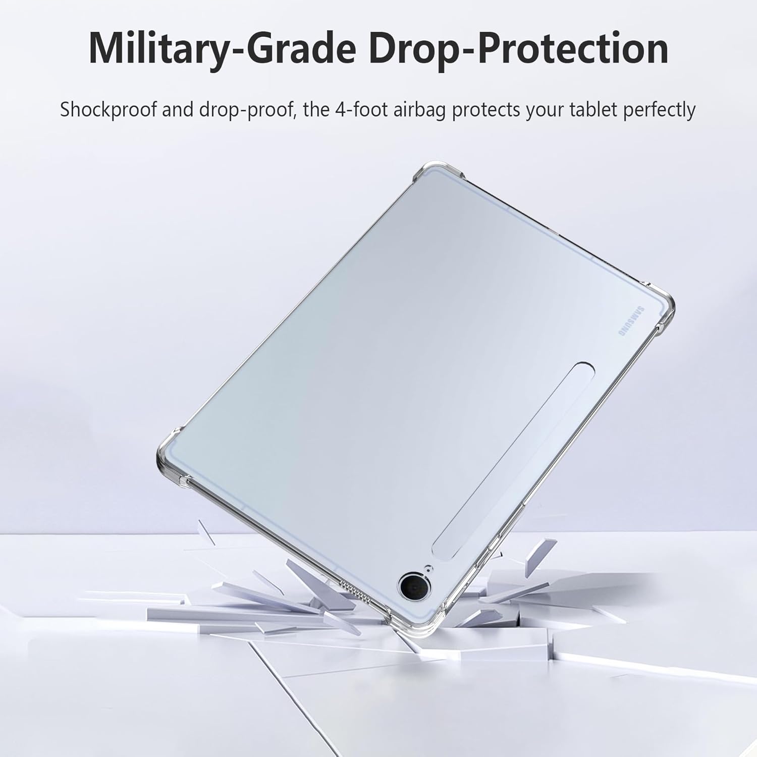 Husa Antisoc compatibila cu Samsung Galaxy Tab S10 Lite/S10 FE/S9 FE 10.9inch, Transparent