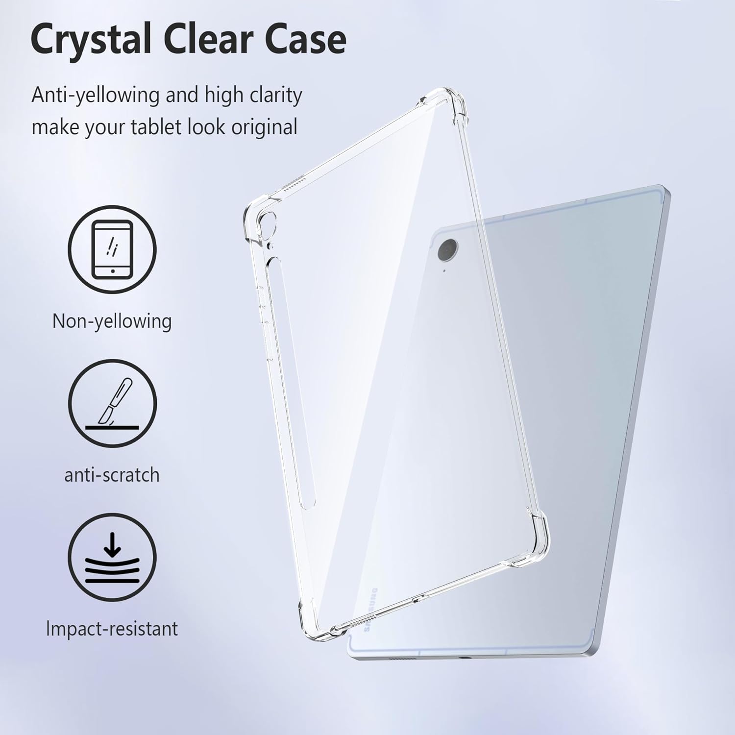 Husa Antisoc compatibila cu Samsung Galaxy Tab S10 Lite/S10 FE/S9 FE 10.9inch, Transparent