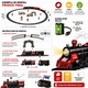 Circuit Trenulet de Jucarie Metalic Electric Retro Copii KidProtect® Coaster Express, Cu Sunete, Abur Realist si Lumini, Acumulator Inclus, Diametru 1m, Negru