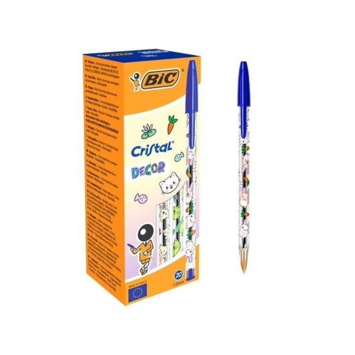 BIC Cristal Kawaii Decor 1mm kék tollak 20 db-os készlet