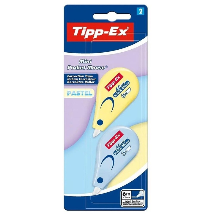 BIC Tipp-Ex Mouse korrekciós szalag készlet 2 db többszínű 6m