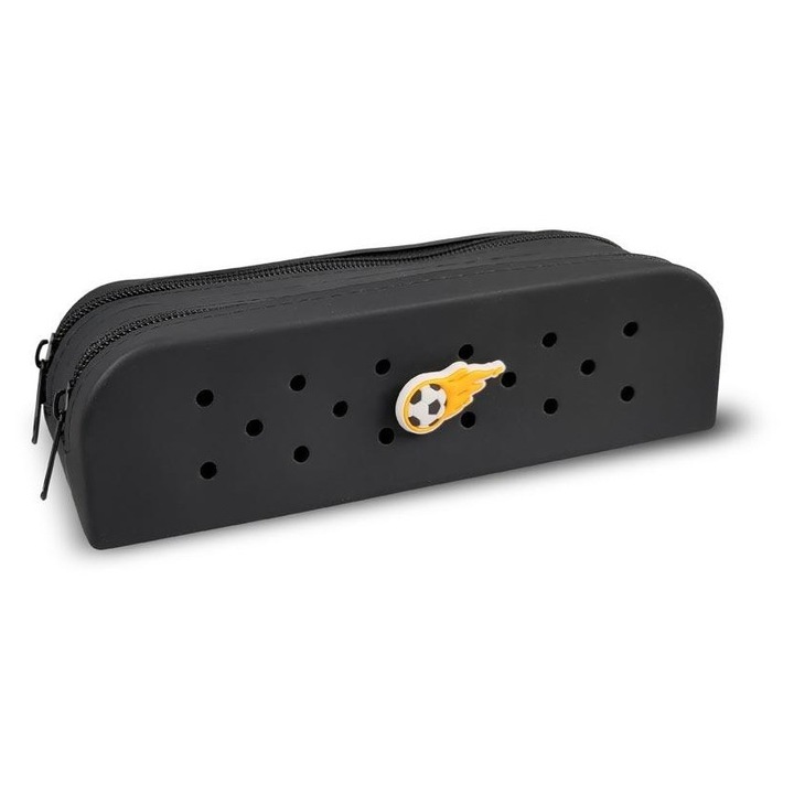 Penar MFP Gifty, dublu din silicon, cu pin decorativ, Negru