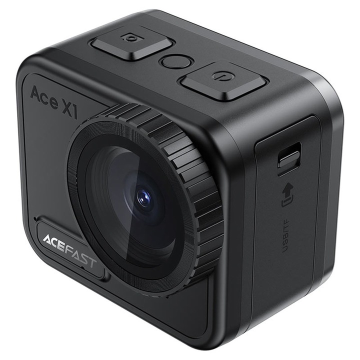 Camera sport AceFast X1, 4K, 20MP, Wi-Fi, Stabilizare EIS, 2.1” Touchscreen, IPX8 21m, Waterproof, Negru