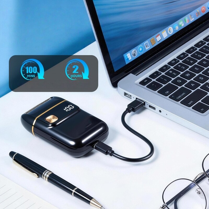 Digital Ras Token Usb Aparat de ras electric, 5 W, ecran LED, 6200 rpm, 600 mAh, incarcare ...