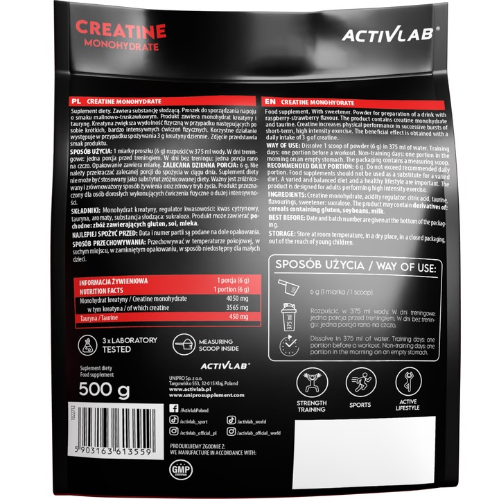 Supliment nutritiv, Activlab, Creatine Monohydrate, Creatina monohidrat ...