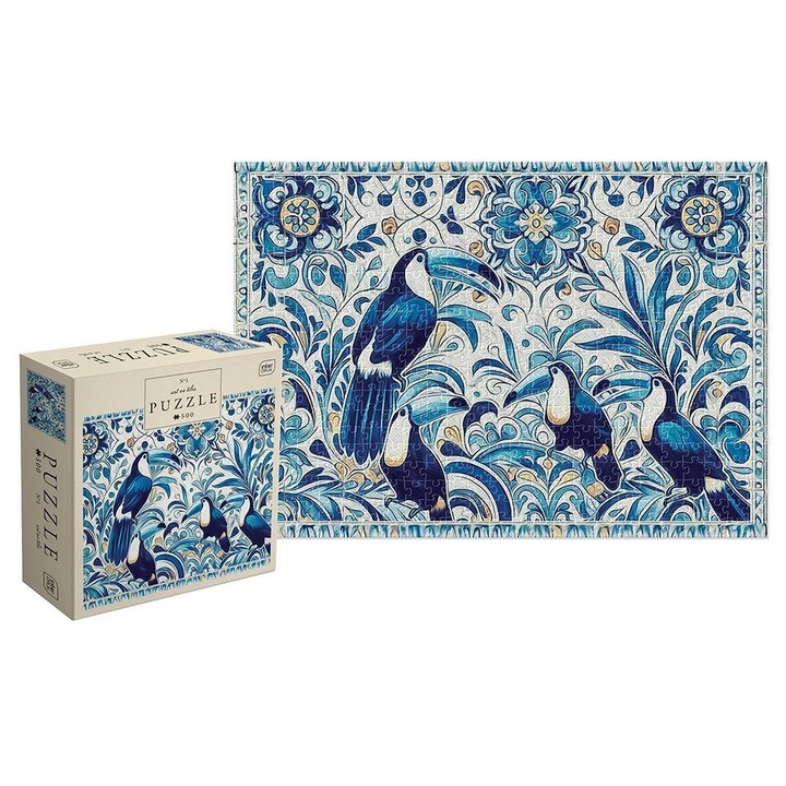 Puzzle INTERDRUK Art on Tiles 1, illusztráció tukánok, 3+ év, többszínű, 500 darab